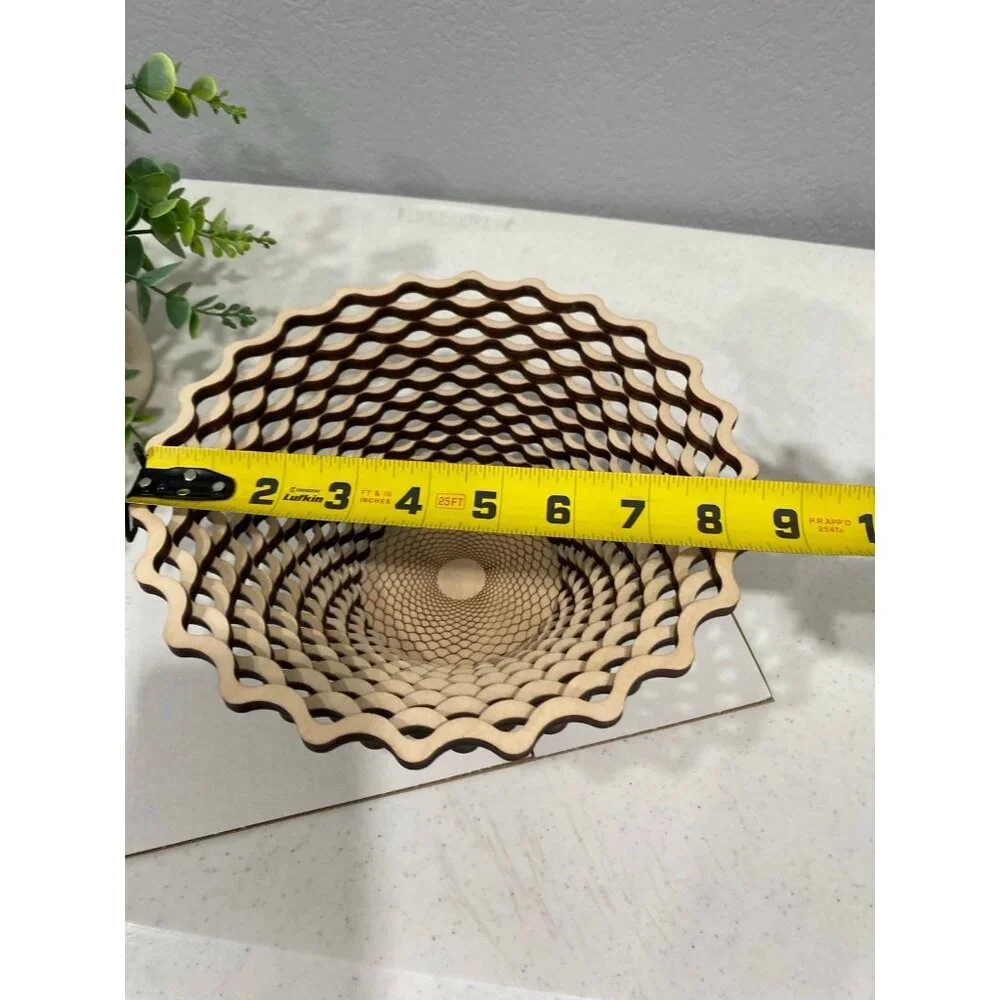 Baltic by Design Laser Cut Intricate Cut Decorative Wood Basket
